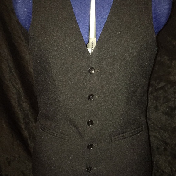 Black formal server waiter waitress work vest for country club high end dining - Picture 3 of 7
